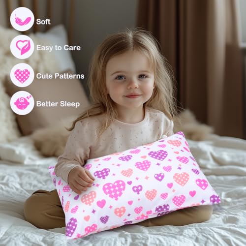UOMNY Toddler Pillowcases for Girls - Love and Heart Baby Pillow Case 2 Pack - Small Covers for Travel (13X18, 12x16, 14x19) - Image 3