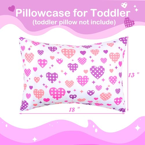 UOMNY Toddler Pillowcases for Girls - Love and Heart Baby Pillow Case 2 Pack - Small Covers for Travel (13X18, 12x16, 14x19) - Image 4