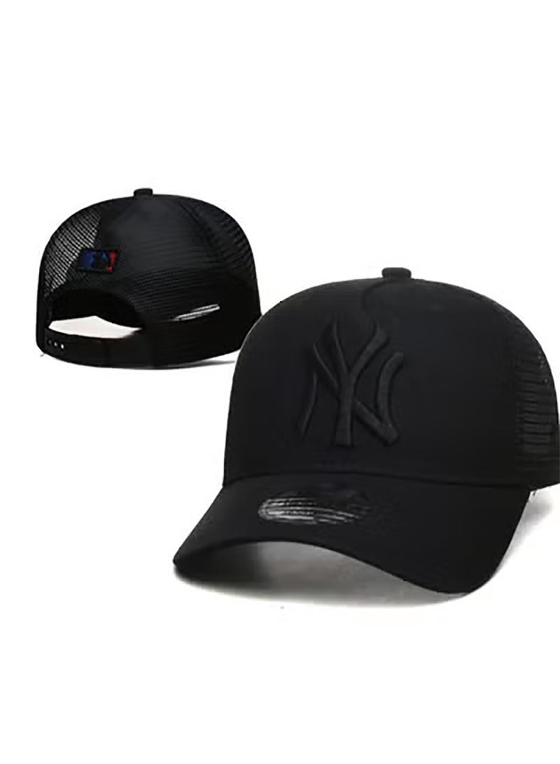 NEW ERA Black Mesh Baseball Cap, Trendy Curved - Brim Style
