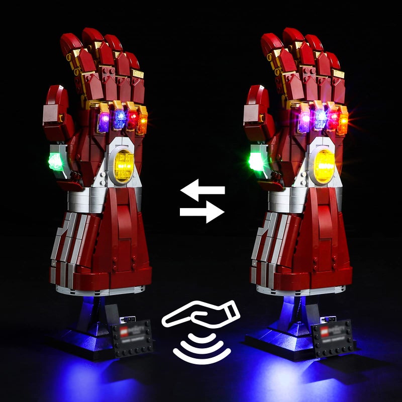 BRIKSMAX طقم إضاءة LED من BRIKSMAX لـ LEGO76223 نانو غونتليت مع مفتاح استشعار يدوي متوافق مع نماذج كتل بناء LEGO Marvel لا تشمل مجموعة LEGO - Image 3