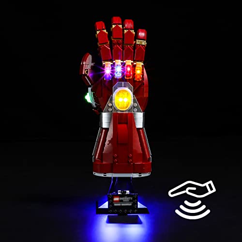 BRIKSMAX طقم إضاءة LED من BRIKSMAX لـ LEGO76223 نانو غونتليت مع مفتاح استشعار يدوي متوافق مع نماذج كتل بناء LEGO Marvel لا تشمل مجموعة LEGO - Image 1