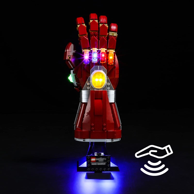 BRIKSMAX طقم إضاءة LED من BRIKSMAX لـ LEGO76223 نانو غونتليت مع مفتاح استشعار يدوي متوافق مع نماذج كتل بناء LEGO Marvel لا تشمل مجموعة LEGO - Image 2