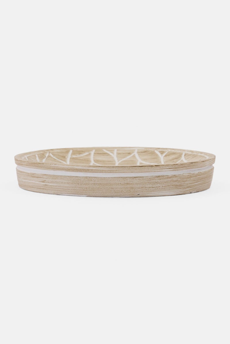 AMG Ceramic Textured Soap Dish 2 H x 14 L x 10 W cm, Beige - Image 1