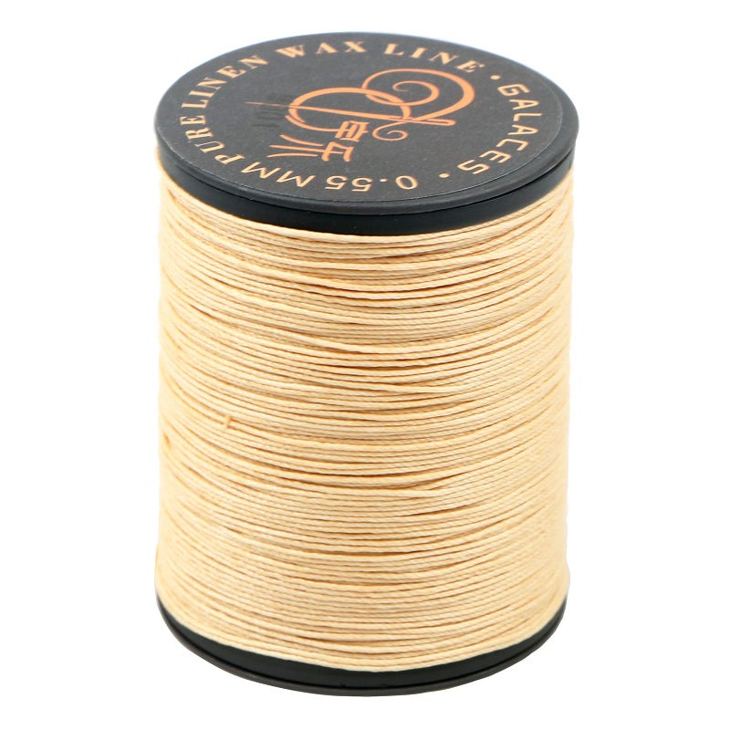 FANDOL 100 Natural Linen Thread Waxed thread for Bookbingding Leather Sewing Beading or Macrame Beige