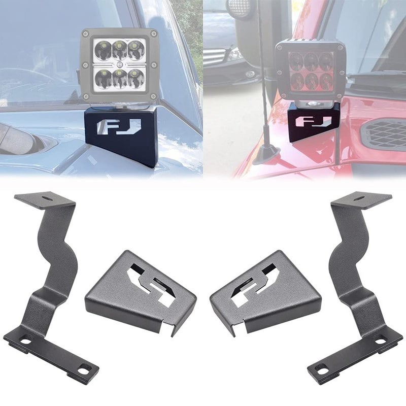 NORTHYUN FJ Cowl Light Bracket Hood Ditch Mount A Pillar LED Pods Driving Light Mounting Bracket Compatible with Toyota FJ Cruiser 20072014