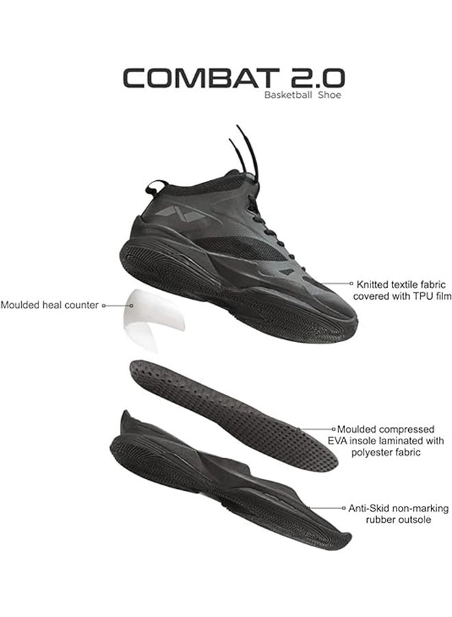 Nivia Combat 2.0 Basketball Shoes | Material: Synthetic | For Men & Boys | Lightweight | Soft cushion | Better Fit & Comfort | Breathable Mesh Stitched with PU Synthetic Upper - Image 3
