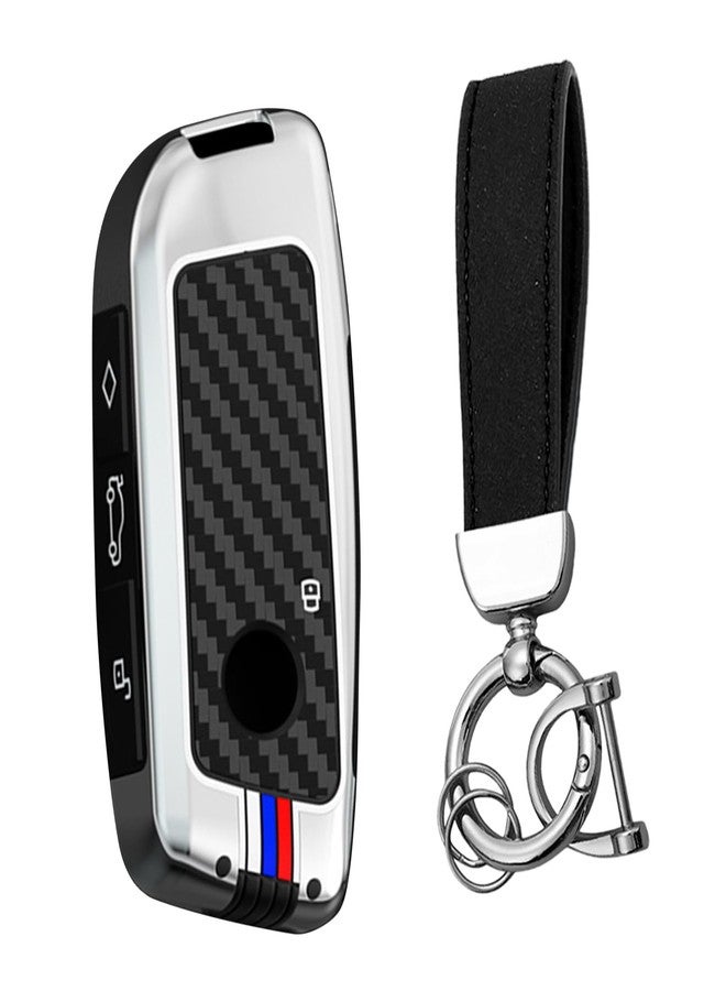Ysbxitu Smart Key Case Cover Shell Compatible with BMW 2 5 7 Series X1 X2 IX XM X5 X6 X7 M5 F74 U06 U10 U11 735Li M60i Car Accessories Remote Control Protective Case Keychain B-Silver - Image 1