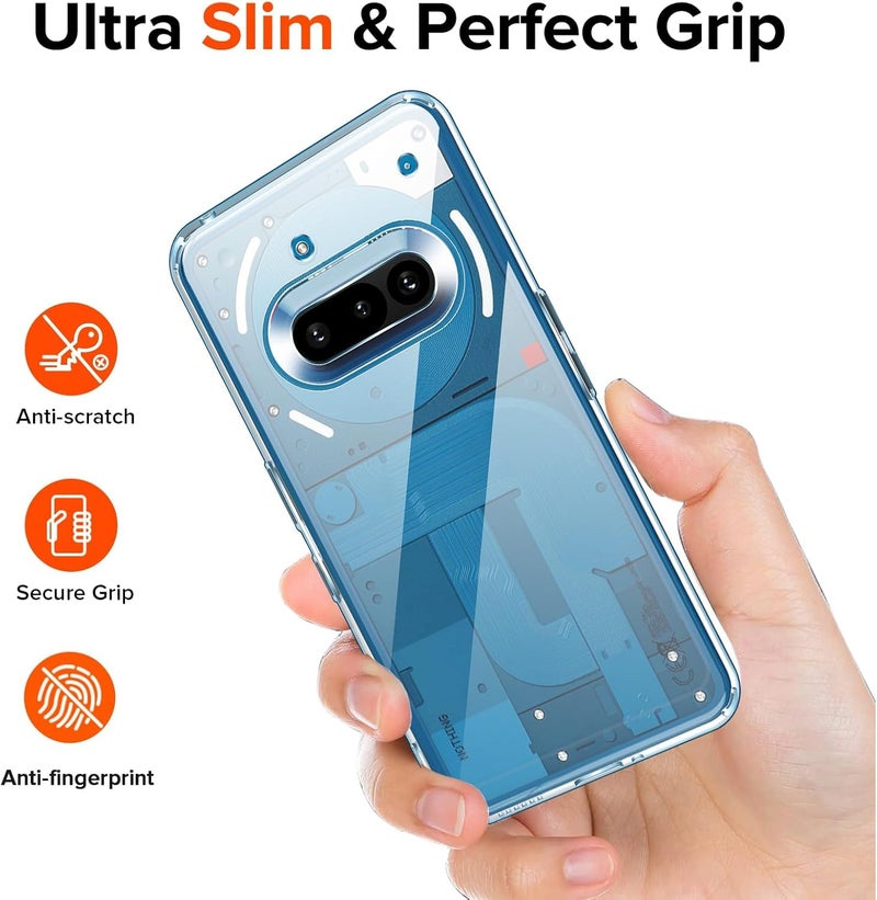 SHINESTAR® Clear Back Cover for Nothing Phone 3a 5G | Slim & Shockproof Case | Non-Yellowing Transparent PC + TPU Hybrid | Protective Bumper Cover (Crystal Clear) - Image 5