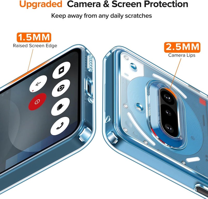 SHINESTAR® Clear Back Cover for Nothing Phone 3a 5G | Slim & Shockproof Case | Non-Yellowing Transparent PC + TPU Hybrid | Protective Bumper Cover (Crystal Clear) - Image 2