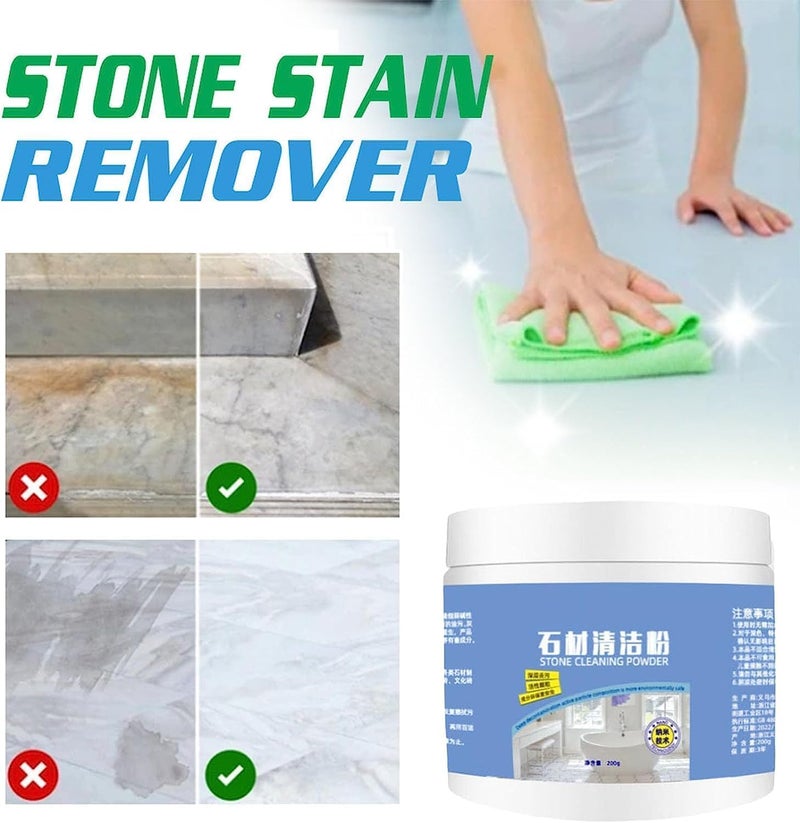 klarako (1pcs) - Kitchen Marble Oil Stain Cleaner, 200g Oil Stain Remover Cleaning Powder, Stone Cleaning Powder Cleaner and Polish for Marble, Tile, Granite, Kitchen Cooktop Panels - Image 3
