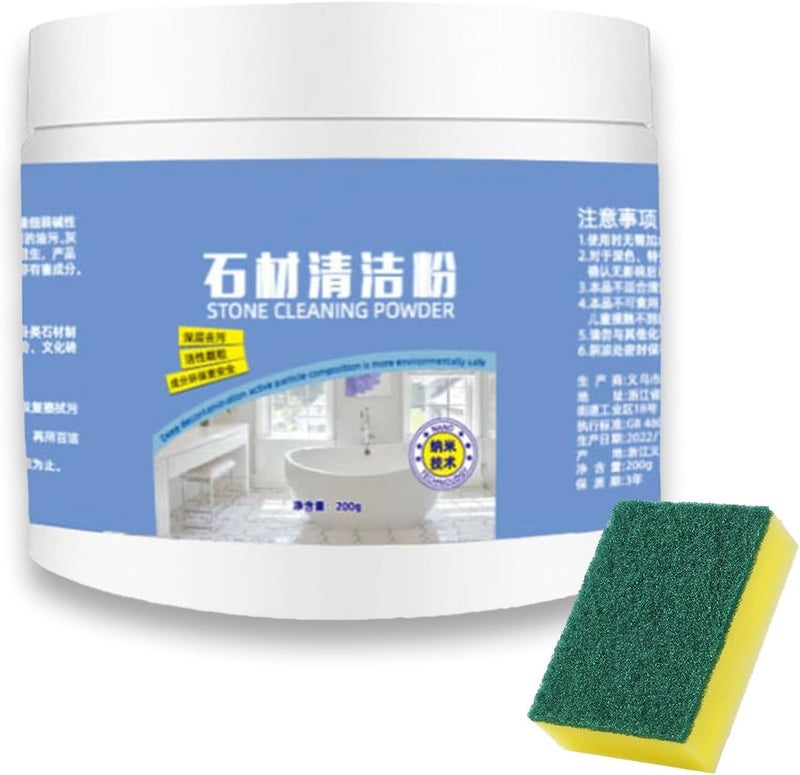 klarako (1pcs) - Kitchen Marble Oil Stain Cleaner, 200g Oil Stain Remover Cleaning Powder, Stone Cleaning Powder Cleaner and Polish for Marble, Tile, Granite, Kitchen Cooktop Panels - Image 1