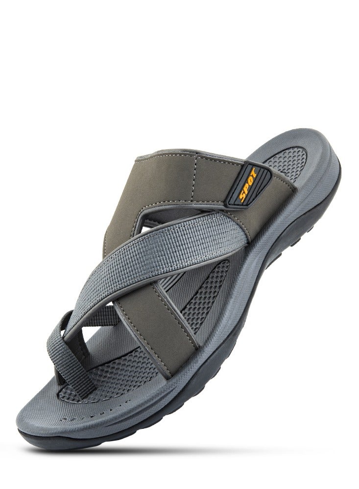 سبوت شباشب للرجال | شبشب رجالي كاجوال بمظهر تقليدي | SS-1921 رمادي - Image 1