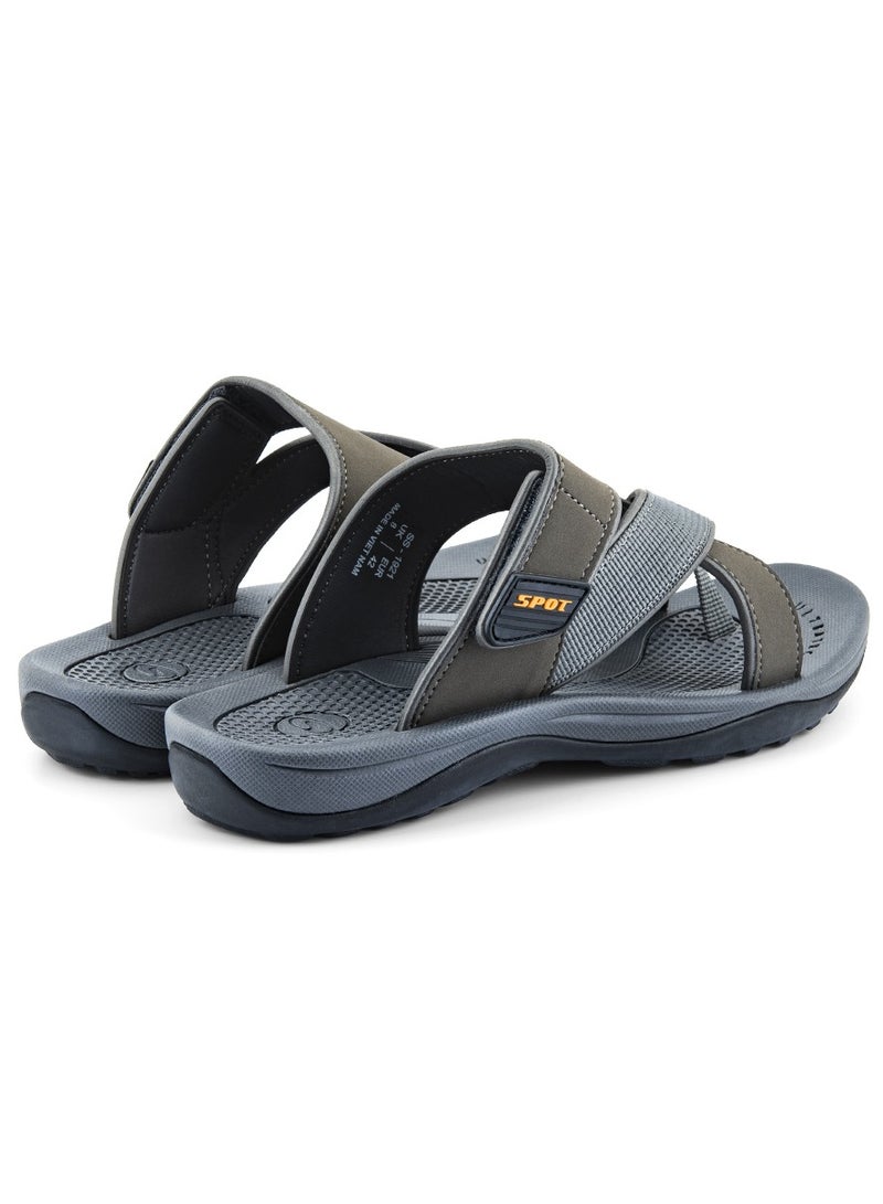 سبوت شباشب للرجال | شبشب رجالي كاجوال بمظهر تقليدي | SS-1921 رمادي - Image 3