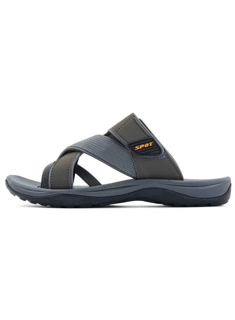 سبوت شباشب للرجال | شبشب رجالي كاجوال بمظهر تقليدي | SS-1921 رمادي - Image 4