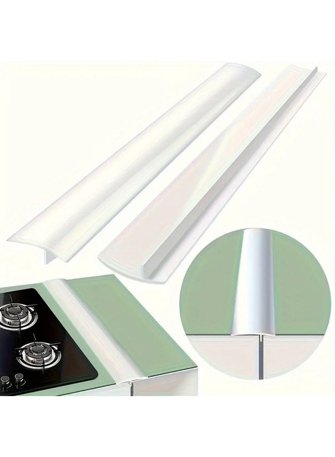 White Heavy Duty Oven Cabinet Gap Covers 2pcs Heat Resistant Stove Top Protector - Image 1