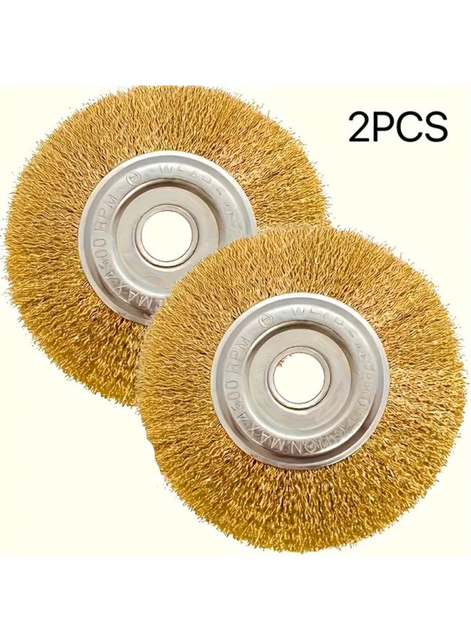 2pcs Brass Wire Brush For Derusting Descaling Roughening And Cleaning - Image 1