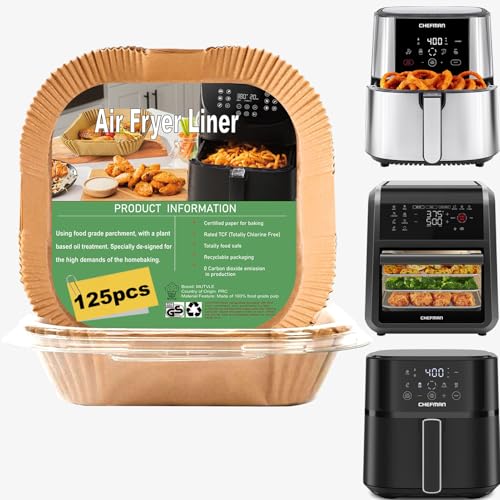mutvle Air Fryer Liners Disposable for CHEFMAN Air Fryer, Power XL Air Fryer Liners, 6 qt 8QT Air Fyrer Liners, 9.5 inch Parchment Paper Liners for 10 Qt 12-Quart Air Fryer Oven - Image 1