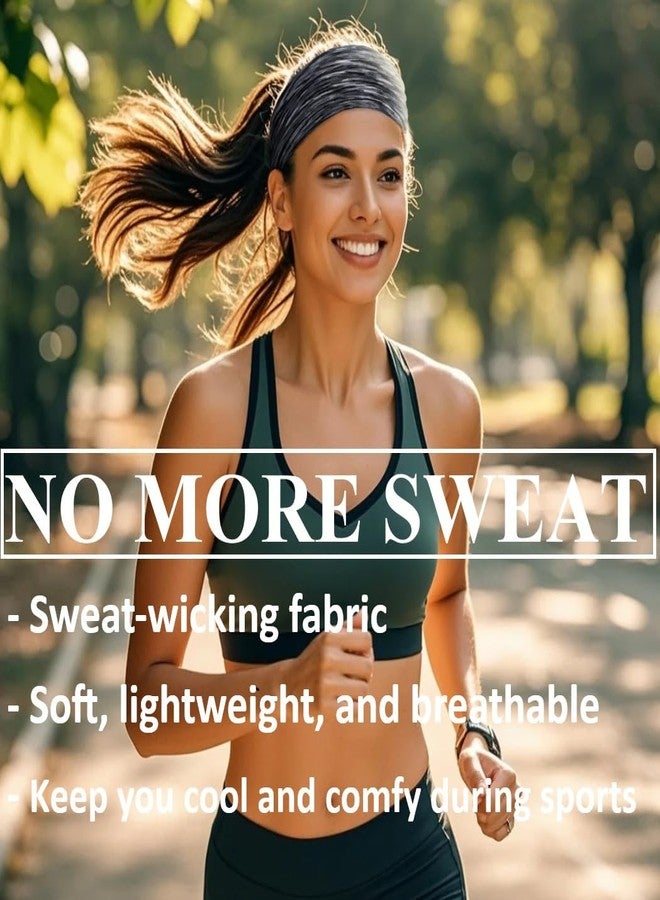 TERSE Sweat Bands Headbands for Women: Workout Headbands for Women Non Slip, Sweatbands for Sports Yoga Running - Image 3