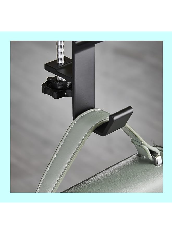 erorex Convenient Clamp On Under Desk Headphone And Backpack Hook Adjustable Arm Black Finish. Keep Handbags Purses And Headphones Neatly Organized And Accessible Under Your Desk.  - Image 2
