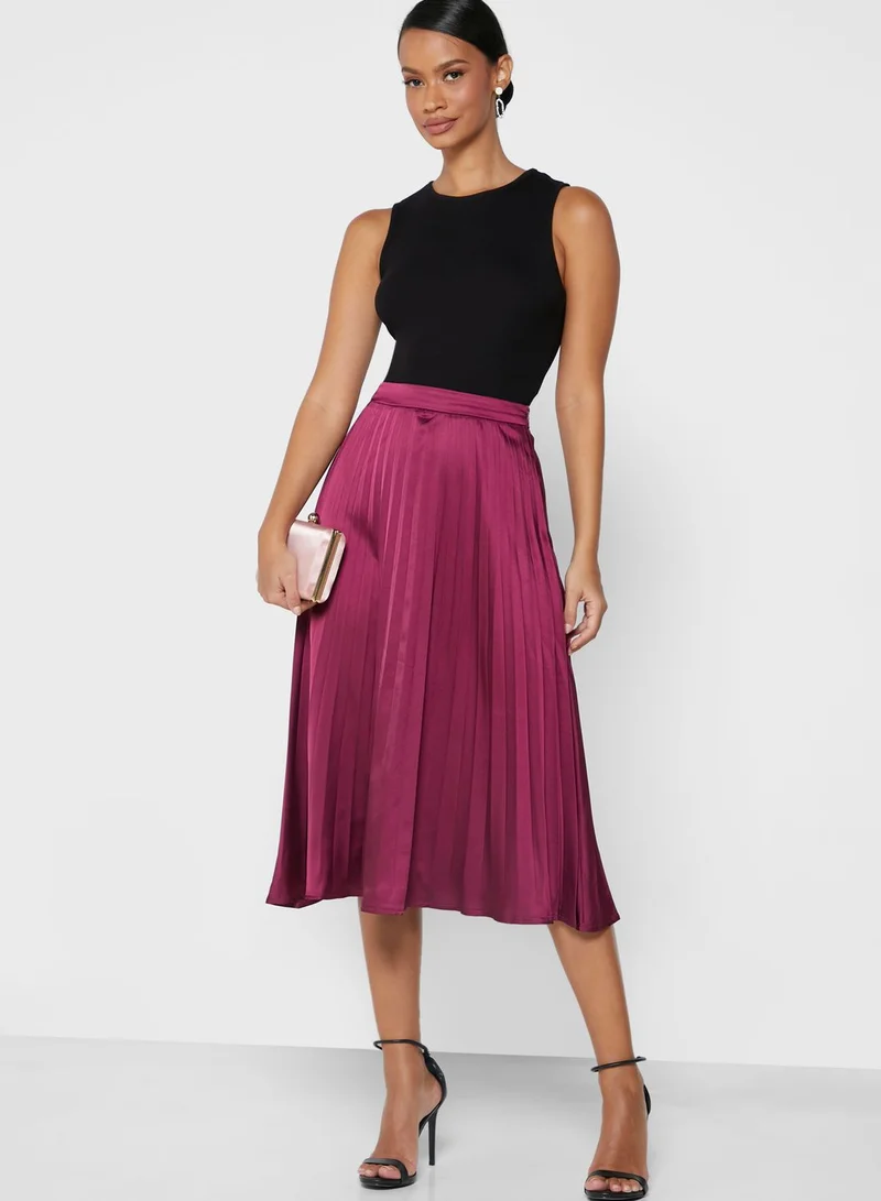 ELLA Satin Pleated Skirt