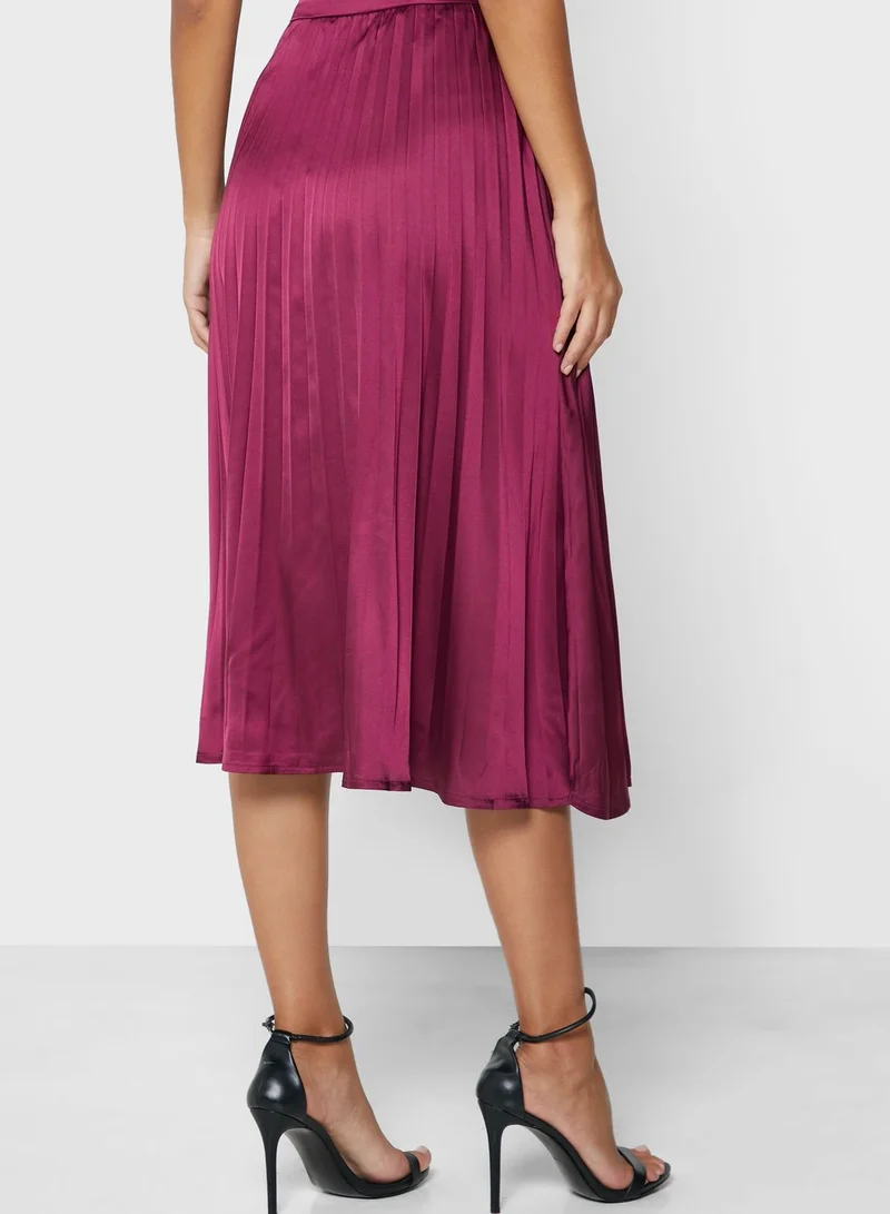 ELLA Satin Pleated Skirt