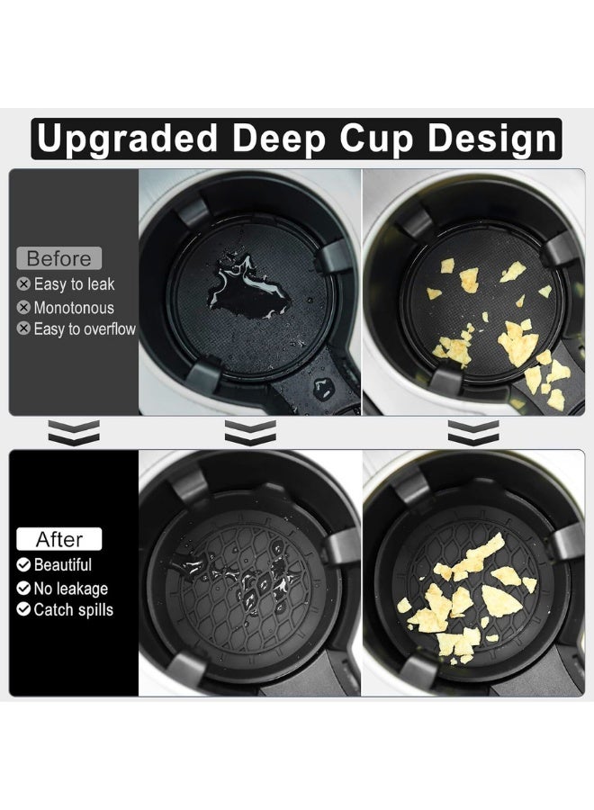 Chase Up Car Cup Holder Coaster, Silicone Cup Holder Insert, Universal Non-Slip Cup Holders, Car Accessories Interior for Women and Man 4 Pack Black - Image 3