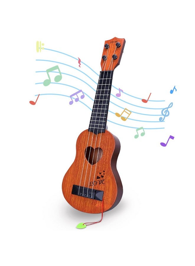 Hhobby Stars Kids Guitar Musical Toy Ukulele Classical Instrument(Brown), Wooden Play Guitar for Kids Aged 3 4 5 6 7 8 Year Old  - Image 1