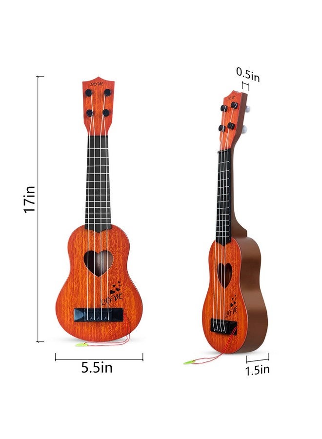 Hhobby Stars Kids Guitar Musical Toy Ukulele Classical Instrument(Brown), Wooden Play Guitar for Kids Aged 3 4 5 6 7 8 Year Old  - Image 2