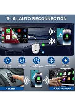KASTWAVE 2 in 1 Wireless Adapter for Apple CarPlay and Android Auto - Plug & Play Dongle, Fast Conversion for Most Car Models, Including Mini Cars and SUVs, White  - Image 3