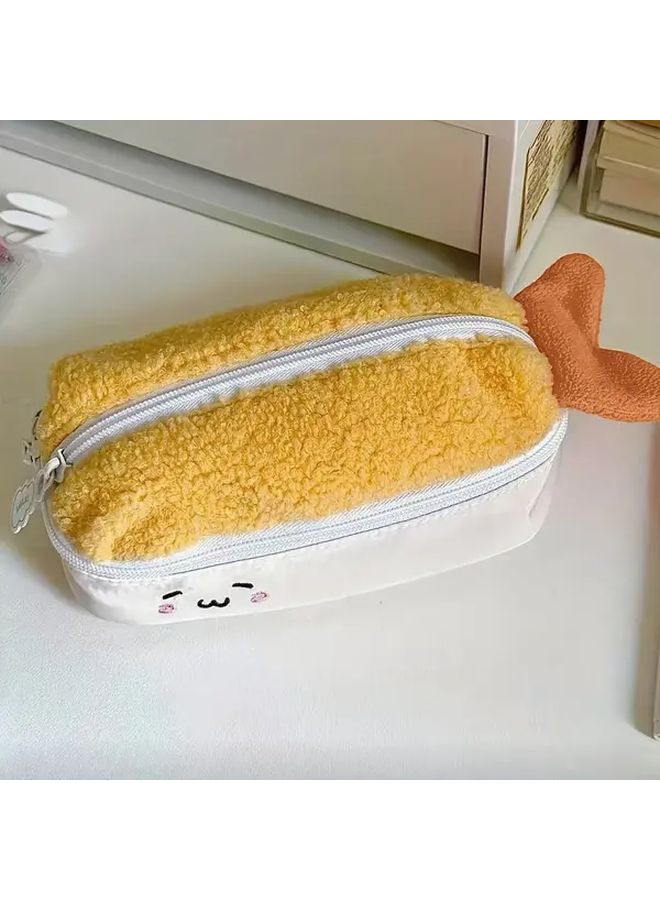 Soft Plush Flannel Pencil Case Large Capacity Cute School Office Organizer With Zipper - Image 4
