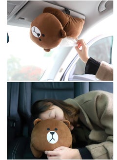 Bluejw Plush Cartoon Tissue Box Car Tissue Holder Hanging Cartoon Animal Tissue Box Cover Creative Tissue Box Paper Holder For Car Home Bathroom  - Image 3