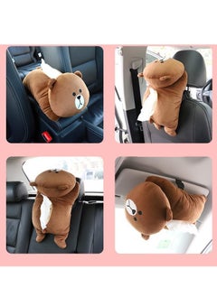Bluejw Plush Cartoon Tissue Box Car Tissue Holder Hanging Cartoon Animal Tissue Box Cover Creative Tissue Box Paper Holder For Car Home Bathroom  - Image 2