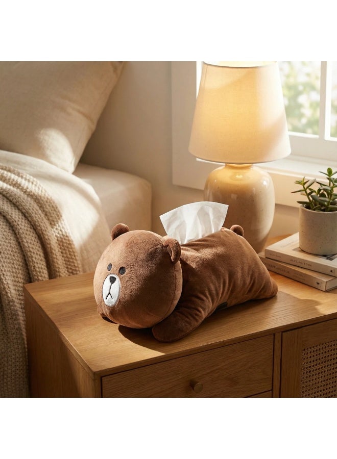 Bluejw Plush Tissue Holders Cartoon Tissue Box Car Tissue Holder Hanging Cartoon Animal Bear Tissue Box for Bathroom Vanity Toilet Dresser Table Countertop Office Car - Image 1