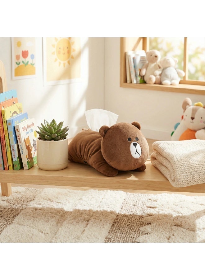 Bluejw Plush Tissue Holders Cartoon Tissue Box Car Tissue Holder Hanging Cartoon Animal Bear Tissue Box for Bathroom Vanity Toilet Dresser Table Countertop Office Car - Image 5
