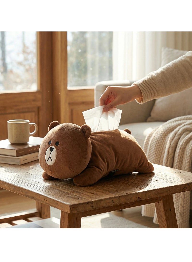 Bluejw Plush Tissue Holders Cartoon Tissue Box Car Tissue Holder Hanging Cartoon Animal Bear Tissue Box for Bathroom Vanity Toilet Dresser Table Countertop Office Car - Image 2