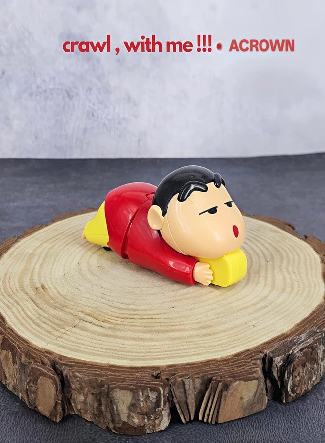 ACROWN Cute Animal Toys for Kids Sensory Worm Animal Wind up Colorful Toy Insect Figurines for Boys and Girls Multicolor Animals Toys Pack of 1 (Shinchan crwaling Toy) - Image 2