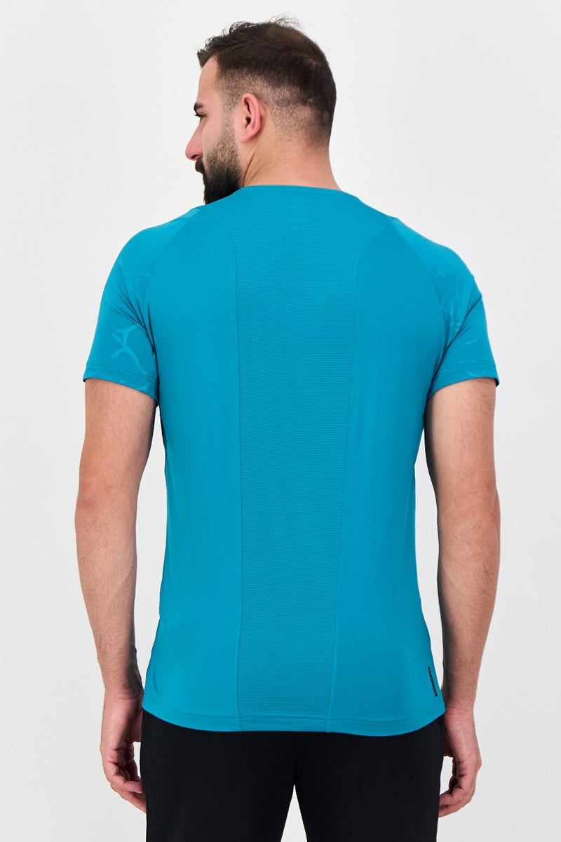 UNDER ARMOUR تي شيرت تدريب قصير الأكمام للرجال، أخضر - Image 3