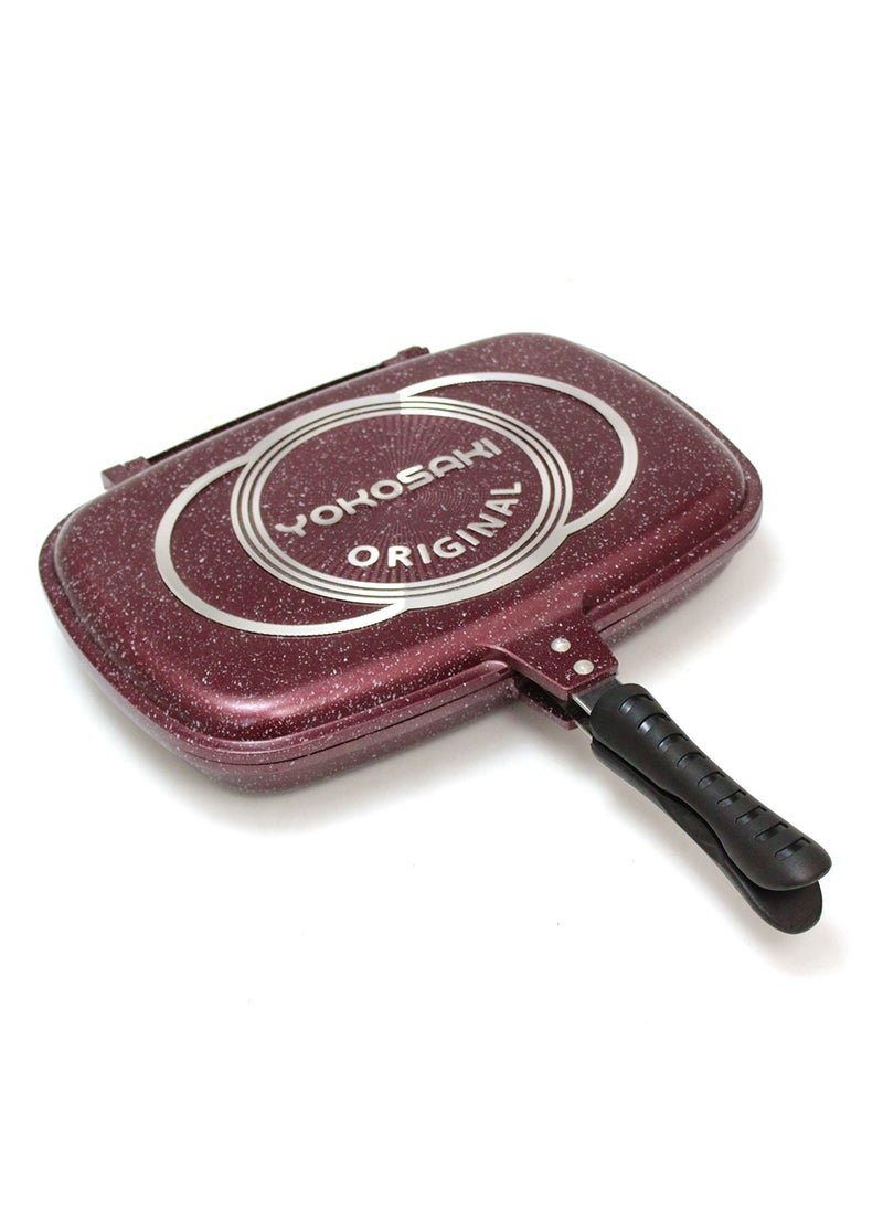 YOKOSAKI Cast-Iron Double Sided Magnetic Lock Grilling pan 36cm  - Image 2