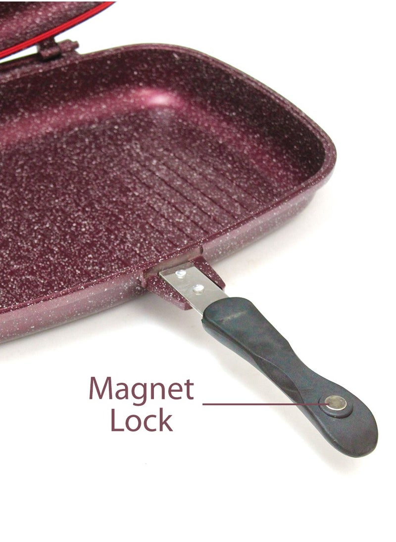 YOKOSAKI Cast-Iron Double Sided Magnetic Lock Grilling pan 36cm  - Image 3