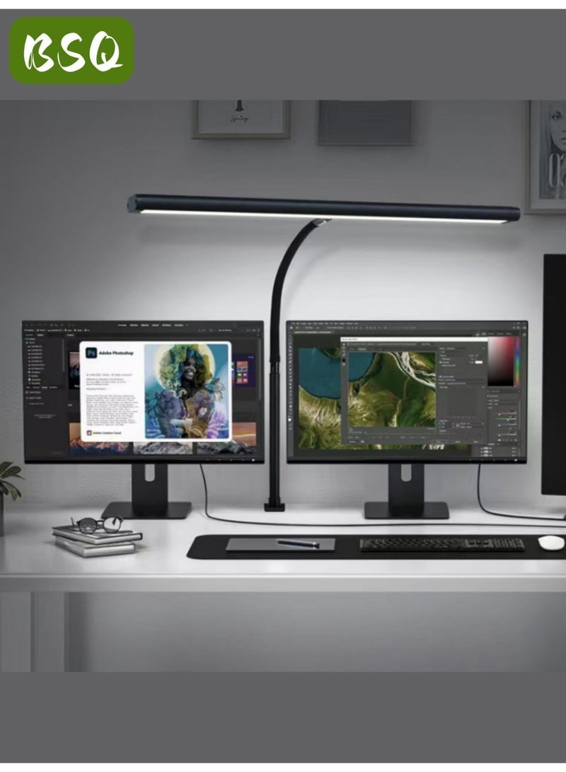 BSQ Office and Home LED Desk Lamp - Eye-Caring Architect's Work Lamp, an LED desk lamp suitable for offices and homes, featuring eye protection, stepless dimming, multiple lighting modes, adjustable flexible gooseneck arm, and a USB adapter clip-on design, ideal for reading, studying, and work desks. - Image 4