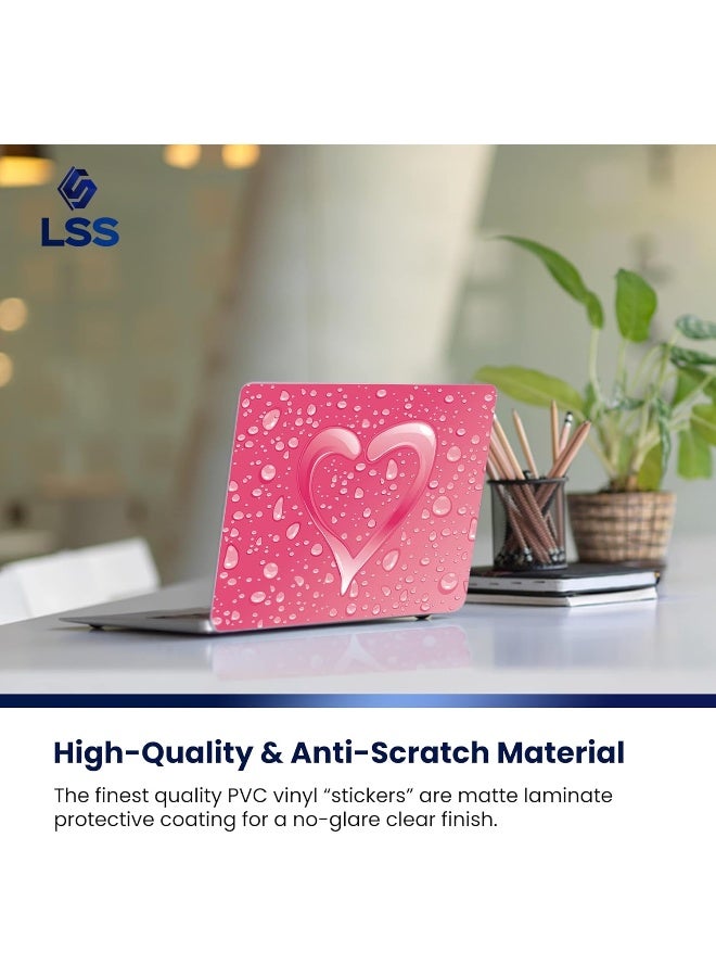 LSS 17 17.3 inch Laptop Notebook Skin Sticker Cover Art Decal Fits 16.5" 17" 17.3" 18.4" 19" HP Dell Apple Asus Acer Lenovo Asus Compaq (Free 2 Wrist Pad Included) Pink Heart - Image 4
