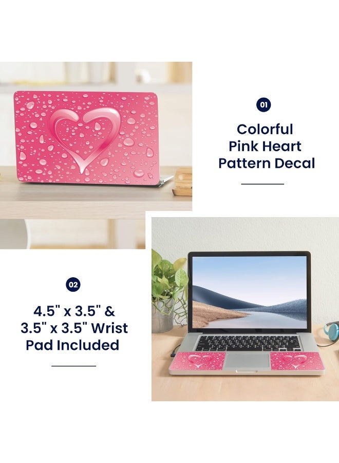 LSS 17 17.3 inch Laptop Notebook Skin Sticker Cover Art Decal Fits 16.5" 17" 17.3" 18.4" 19" HP Dell Apple Asus Acer Lenovo Asus Compaq (Free 2 Wrist Pad Included) Pink Heart - Image 2