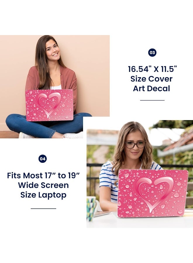 LSS 17 17.3 inch Laptop Notebook Skin Sticker Cover Art Decal Fits 16.5" 17" 17.3" 18.4" 19" HP Dell Apple Asus Acer Lenovo Asus Compaq (Free 2 Wrist Pad Included) Pink Heart - Image 3