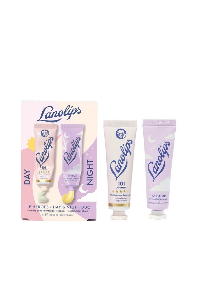 Lanolips 101 Lanolin Lip Balm & Overnight Lip Mask Duo - Lip Heroes Kit for Complete Day to Night Lip Care - Deeply Hydrating Lip Moisturizer Set with Pure Lanolin Oil (2 Count) - Image 1