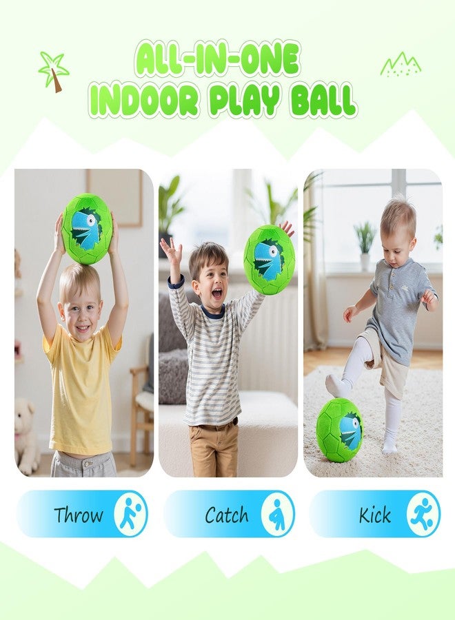PlayZap Soft Ball for Toddlers & Babies - Small, Safe & Easy-to-Grip Kickball, Dinosaur & Unicorn Design Soccer Ball - Great First Birthday Gift for Boys & Girls, Plush Indoor Soccer Toy for Ages 1-3 3-8 - Image 3