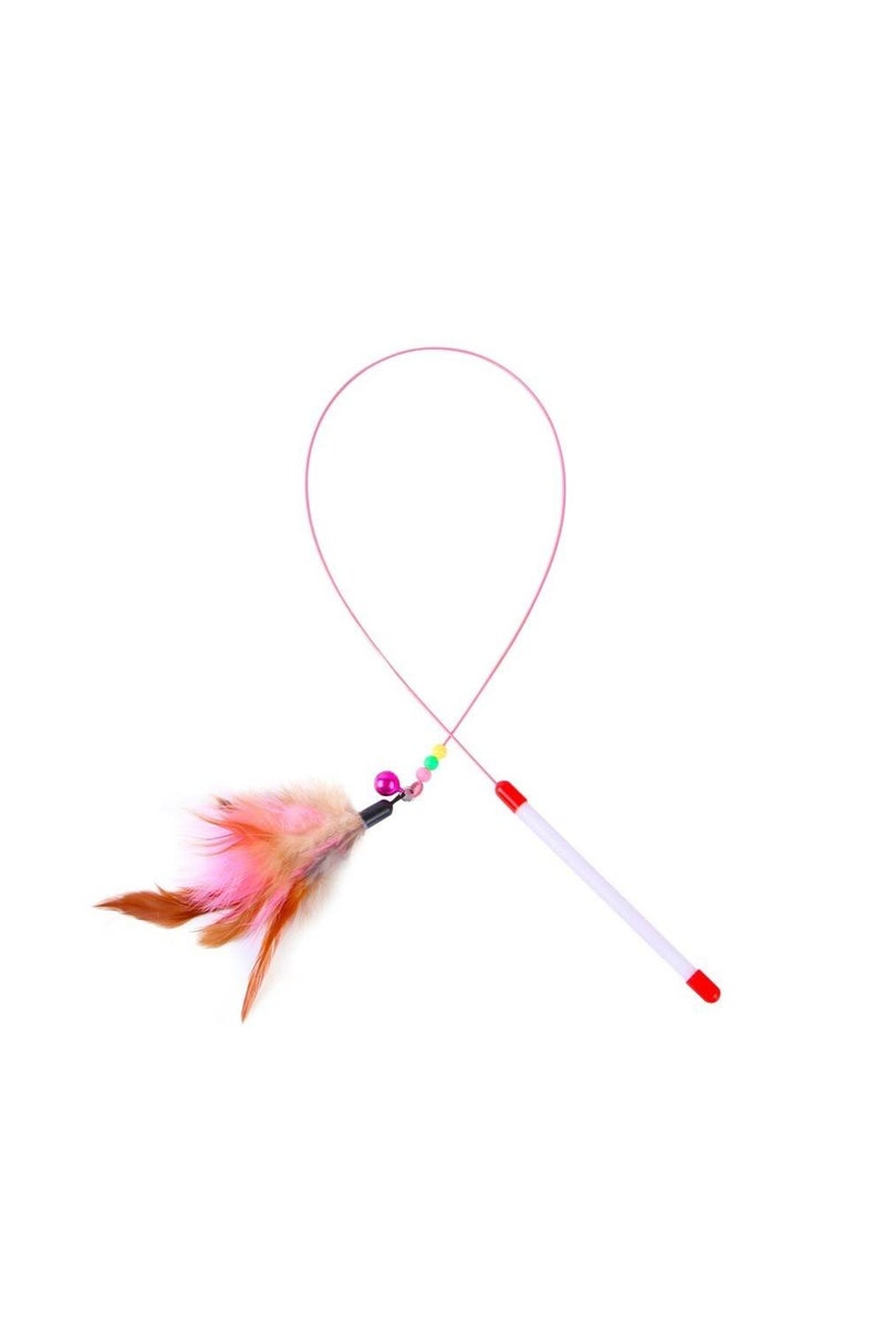 erorex as the picture 1PCS Metal Wire Funny Cat Stick Cat Toy Pet Toy with Feather Bell Funny Cat Rod Pet S