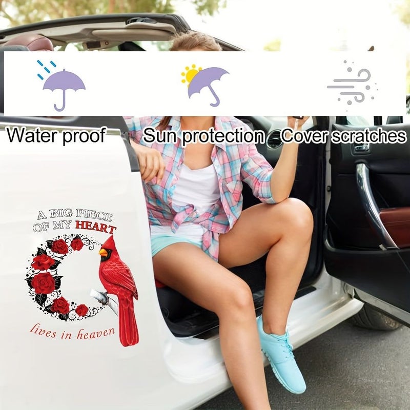 ملصق زجاج السيارة الزخرفي قياس 12 بوصة على شكل طائر أحمر - Image 5