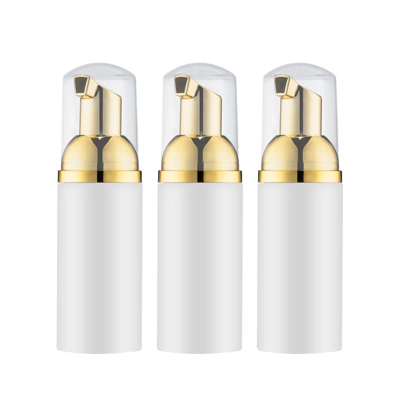 LAMAY 2 OZ Foam Bottle with Gold Pump, Empty Travel Foaming Dispensers for Soap, Shampoo (3pcs, Gold) - Image 1