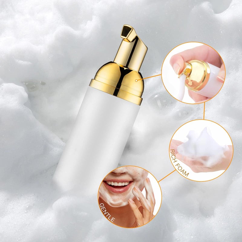 LAMAY 2 OZ Foam Bottle with Gold Pump, Empty Travel Foaming Dispensers for Soap, Shampoo (3pcs, Gold) - Image 2