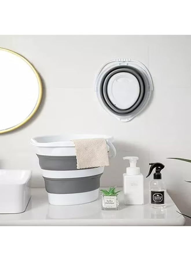 دلو ماء سيليكون قابل للطي (12 لتر) | جردل كبير جداً موفر للمساحة للتخييم والاستخدام المنزلي والغسيل الثقيل | سلة غسيل محمولة ومتعددة الاستخدامات - Image 2